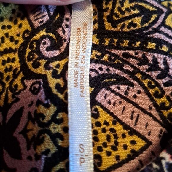 Free People Wildflower Fields Multi Color Long Sleeve Henley Top Size Small - Picture 6 of 12